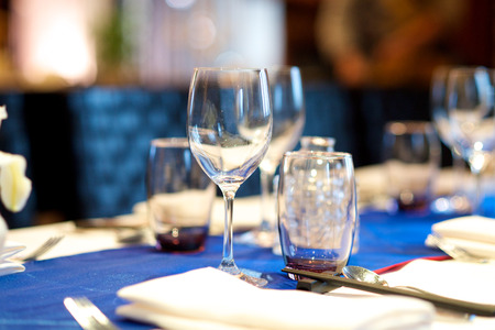 Wedding dinner banquet table set upの写真素材