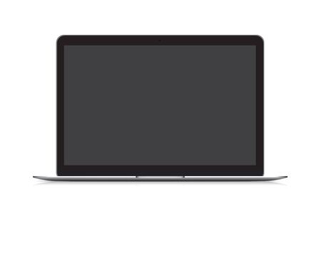 Clean metal modern vector laptop on white backgroundのイラスト素材