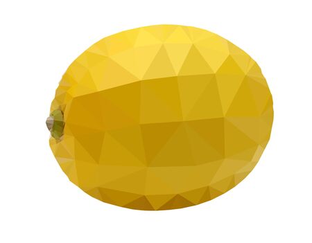 Yellow Lemon Polygon vector art on white backgroundのイラスト素材