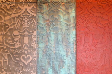 Colorful carved Wooden art Surface Wall