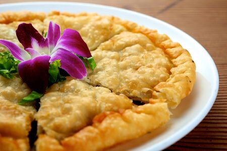 Chinese Fried Meat Pancakes dish on table