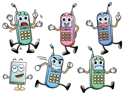 Cute cartoon design elements set - cellphoneの写真素材