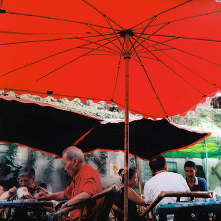 Open air tea houseのeditorial素材