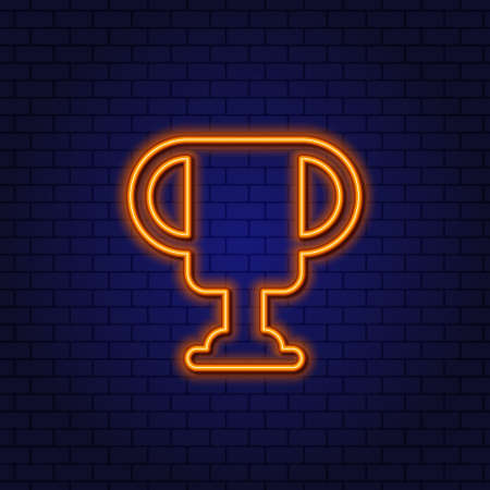 Neon Gold Winner Cup. Reward Cup, Honorary Trophyのイラスト素材