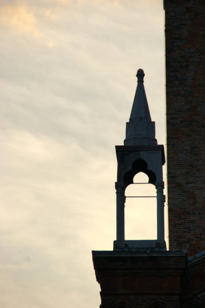 Architectural detail at sundown in Veniceの写真素材