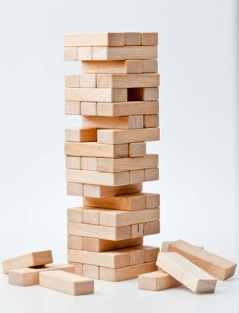 construction from wooden toy の写真素材