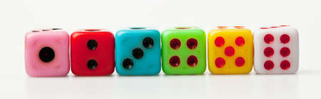 colorful 6 dicesの写真素材