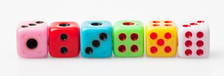colorful 6 dicesの写真素材