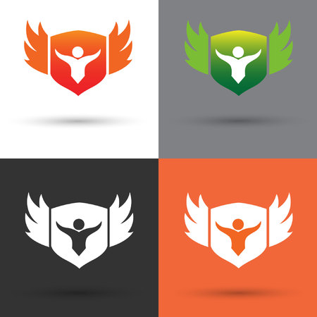 Shield Logo and vector whit backgroundのイラスト素材