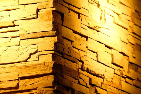 Many Orange Bricks in the wallの写真素材