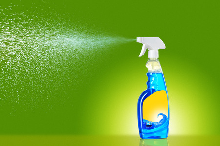 Blue Glass Cleaner Spray Spraying Dispersion Pulverizerの写真素材