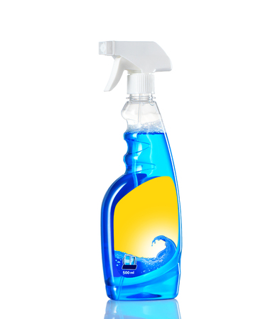 Blue Glass Cleaner Spray Spraying Dispersion Pulverizerの写真素材
