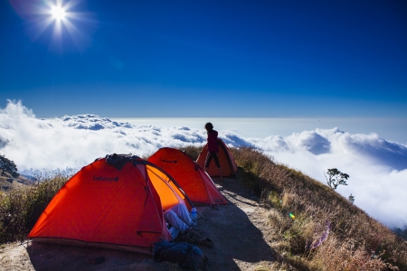 The Plawangan Sembalun  2,639m  Rinjani Mt  Lombok island, Indonesia - August 10, 2012のeditorial素材