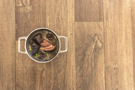 Dried meat accompanies the feijoada, Brazilian typical dishの写真素材