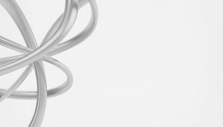 3d rendering of abstract white background with waves and lines in itの素材