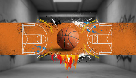 Basketball ball with the national flag of Colombia. Basketball game conceptの素材