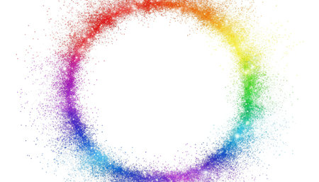 Rainbow color powder explosion isolated on white background. Vector illustration.の素材