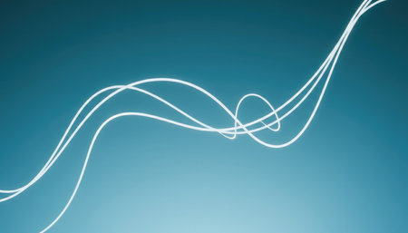 Abstract light lines on a blue background. Vector illustration for your designの素材