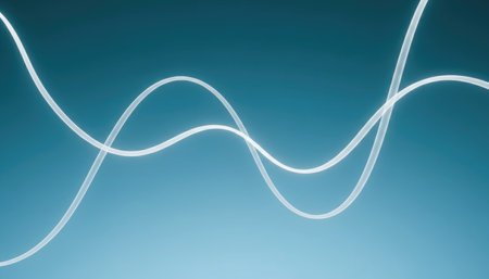 abstract blue background with some smooth lines in it (3d render)の素材