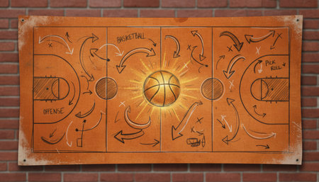 Basketball game board on a brick wall background. Vector illustration.の素材