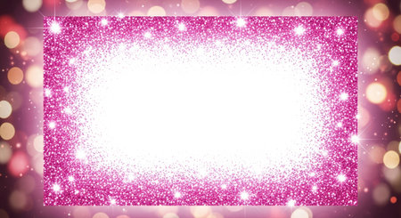 Pink glitter sparkles bokeh lights background. Christmas, New Year, Valentine's day.の素材