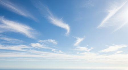 Cloudy blue sky abstract background, blue sky background with tiny clouds, 3d illustrationの素材