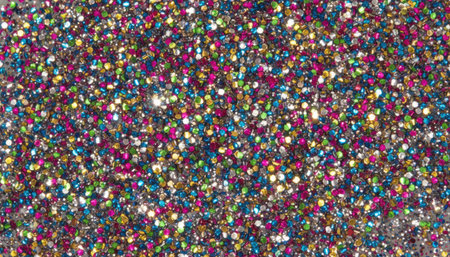 Multicolored shiny sequins as a background texture close-upの素材