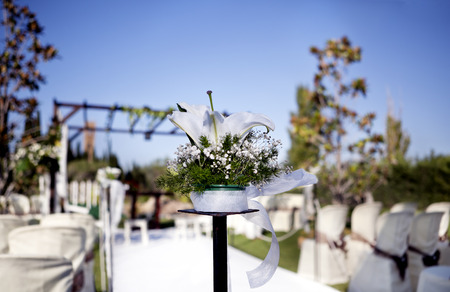 outdoor ceremony. Decoration of celebrationsの写真素材