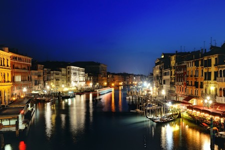 Venezia beautiful view at night, Venice, Italyの写真素材