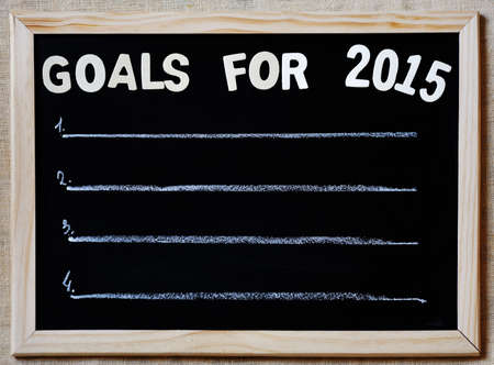 goals for 2015 on blackboard - new year plans conceptの写真素材