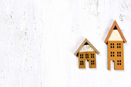 wooden houses background - property real estate conceptの写真素材