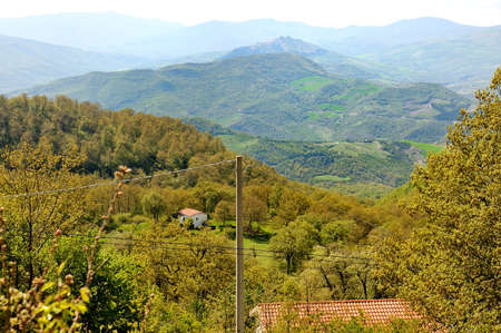 Panoramic view of the dolomites mountains and hills, Basilicata, Italy