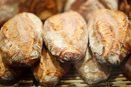 Fresh baked homemade bread - healthy foodの写真素材
