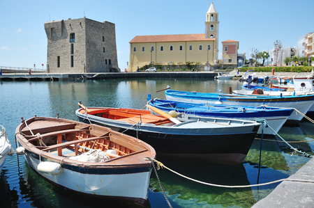 The boats  in Port of Acciaroli, Cilento National Park. Salerno. Southern Italyの写真素材