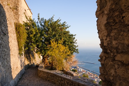 Salerno, Campania, Italy - Panoramic view of the gulf from the top of the mountain.の写真素材
