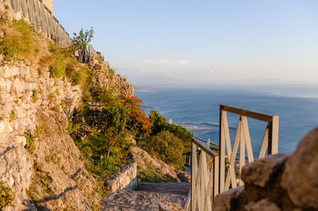 Salerno, Campania, Italy - Panoramic view of the gulf from the top of the mountain.の写真素材