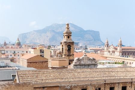 Palermo, Sicily, Italy. Panoramic view from roof of Santa Caterina church.の写真素材
