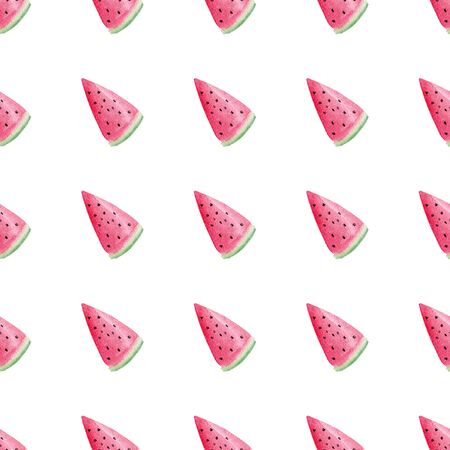 Watercolor watermelon fruit summer clipart. Seamless pattern digital paper. Hand painted...
