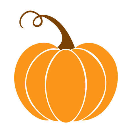 Pumpkin icon. Vector. Autumn Halloween or Thanksgiving pumpkin symbol in flat design, simple, outline. Illustration.のイラスト素材