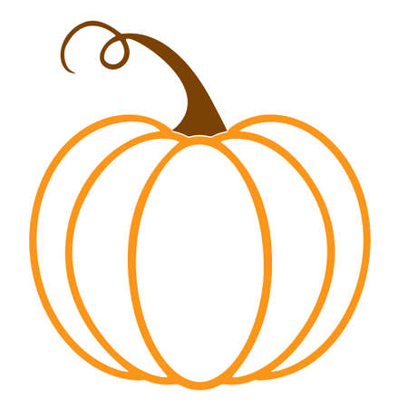 Pumpkin icon. Vector. Autumn Halloween or Thanksgiving pumpkin symbol in flat design, simple, outline. Illustration.のイラスト素材