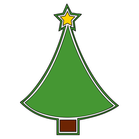 Vector Christmas tree, pines for greeting cards, invitations, banners, web. Winter holiday. Icons collection.のイラスト素材