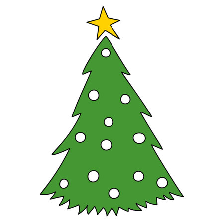 Vector Christmas tree, pines for greeting cards, invitations, banners, web. Winter holiday. Icons collection.のイラスト素材
