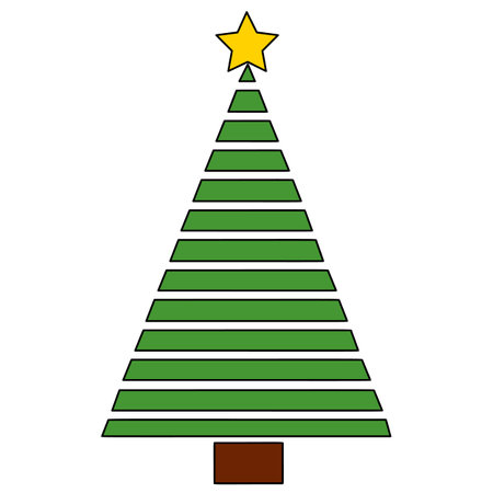 Vector Christmas tree, pines for greeting cards, invitations, banners, web. Winter holiday. Icons collection.のイラスト素材