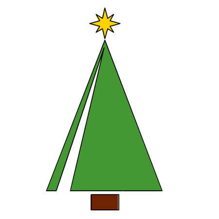 Vector Christmas tree, pines for greeting cards, invitations, banners, web. Winter holiday. Icons collection.のイラスト素材