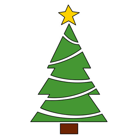 Vector Christmas tree, pines for greeting cards, invitations, banners, web. Winter holiday. Icons collection.のイラスト素材
