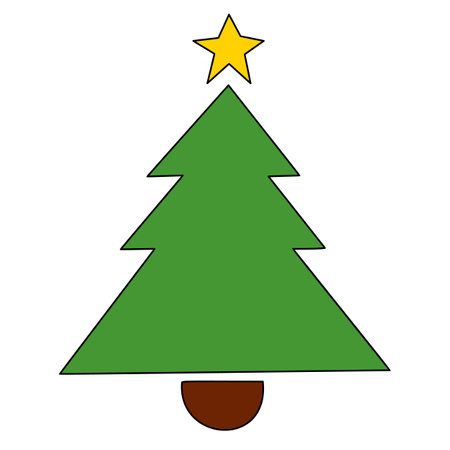 Vector Christmas tree, pines for greeting cards, invitations, banners, web. Winter holiday. Icons collection.のイラスト素材