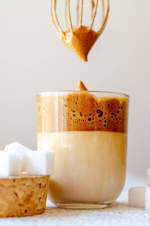 Dalgona coffee - Korean trendy instant coffee 2020の写真素材
