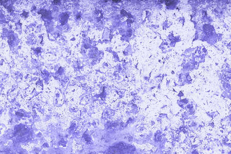 Old grungy cracked white and violet lilac weathered wall paint peeling off rusted metal sheet....