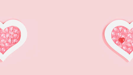 Valentines day concept many little hearts in red pin kbackgroundの写真素材