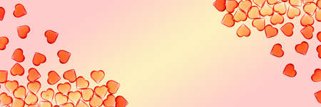 Valentines day concept many little hearts in red pink background